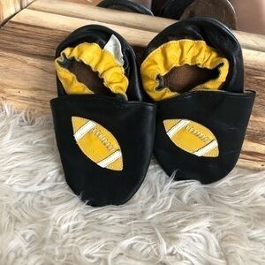 Black gold toddler football moccasins Moc 2 years